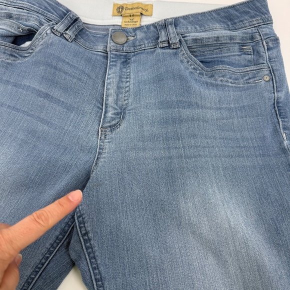Democracy Jeans Women 14 Blue Light Wash Denim Stretch Ab Technology Skinny - Picture 2 of 15
